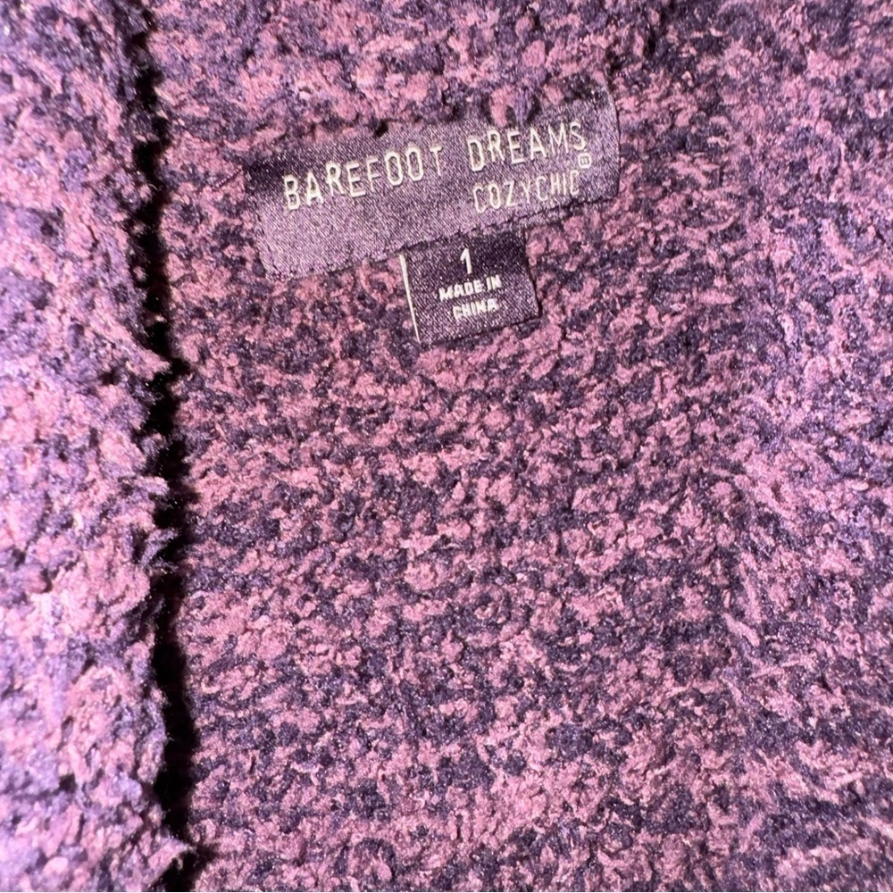 Barefoot Dreams Purple Cozychic Long Robe Size 1 Missing Belt - Picture 3 of 5